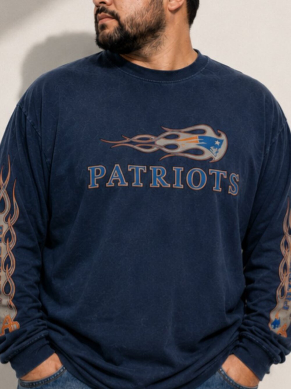 NFL New England Patriots Vintage 90s Graphic Long Sleeve 2X